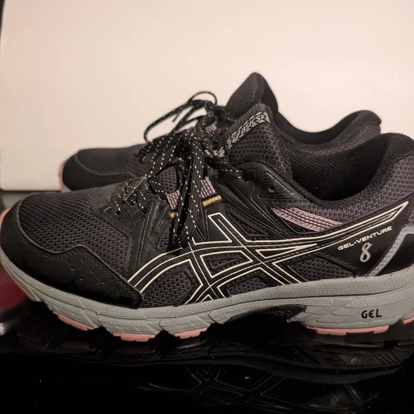 ASICS Women's Gel-Venture 8 Black Running Shoes Size 9 - Picture 2 of 8
